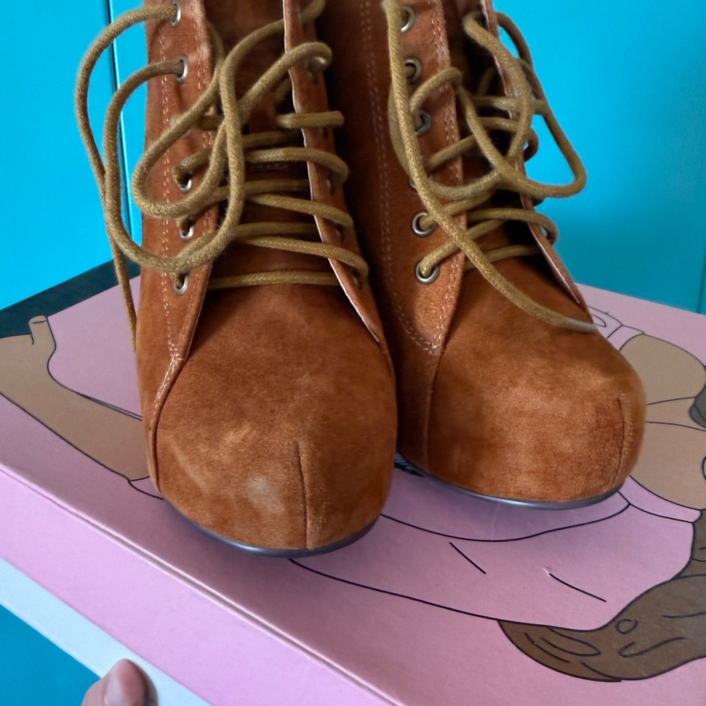 Jeffrey Campbell Brown Suede Wedge Shoes - Picture 3 of 7